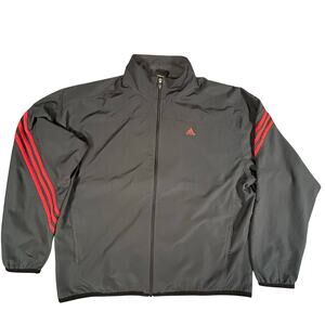 Adidas Windbreaker Mens XL Black Red Mesh Inline Y2K 2005 VTG‎ Jacket